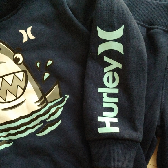 HURLEY NEW boys Hoodie Pull-over & Joggers Sweatpants Shark Design - Picture 4 of 16